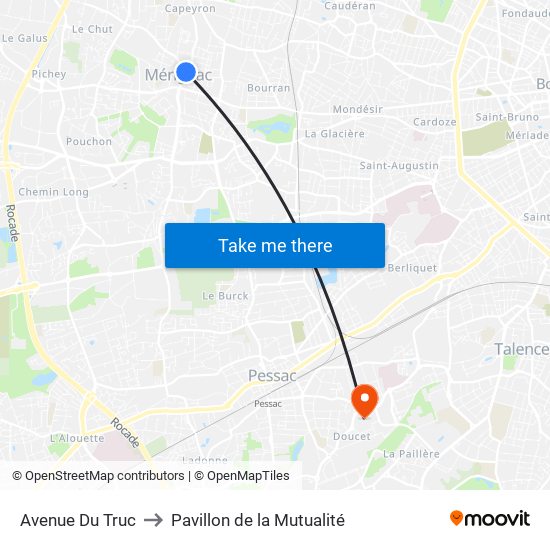 Avenue Du Truc to Pavillon de la Mutualité map