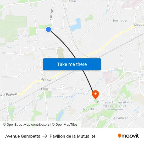 Avenue Gambetta to Pavillon de la Mutualité map