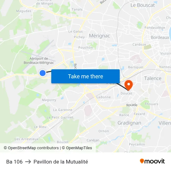 Ba 106 to Pavillon de la Mutualité map
