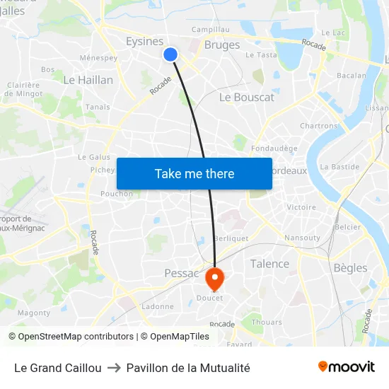 Le Grand Caillou to Pavillon de la Mutualité map
