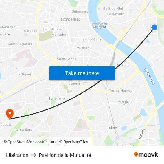 Libération to Pavillon de la Mutualité map