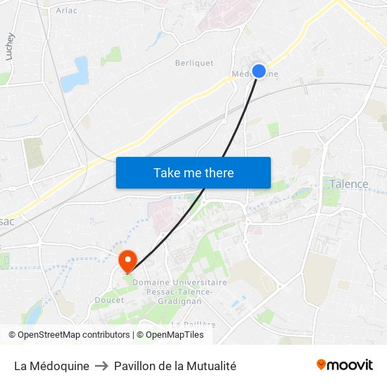 La Médoquine to Pavillon de la Mutualité map