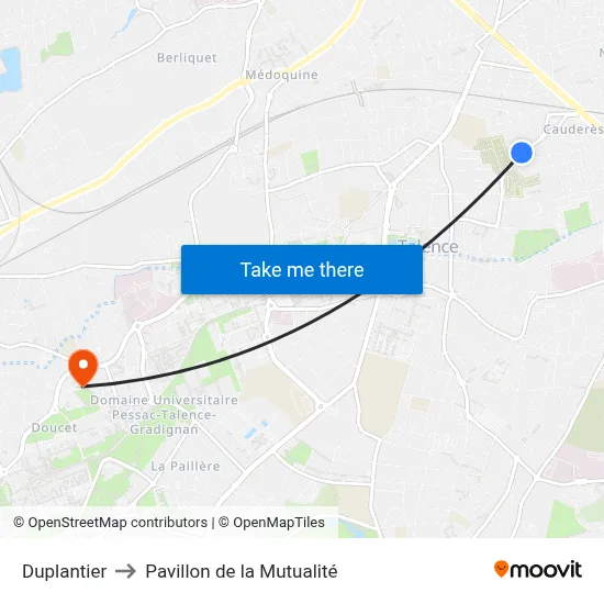 Duplantier to Pavillon de la Mutualité map