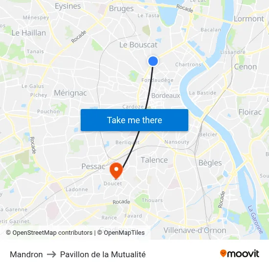 Mandron to Pavillon de la Mutualité map