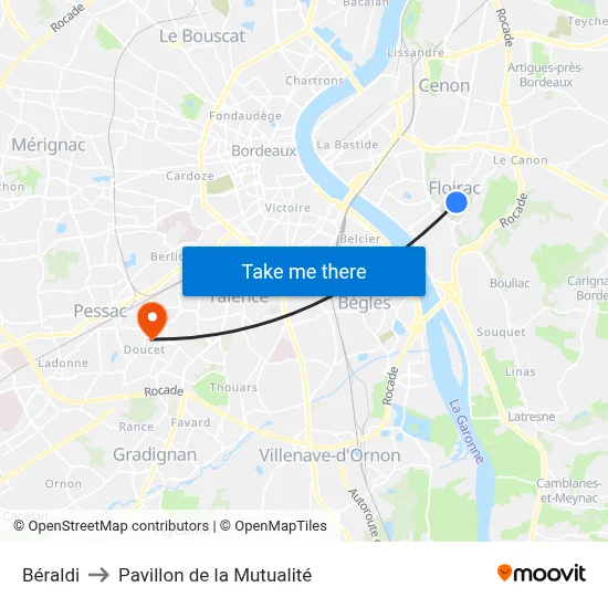 Béraldi to Pavillon de la Mutualité map
