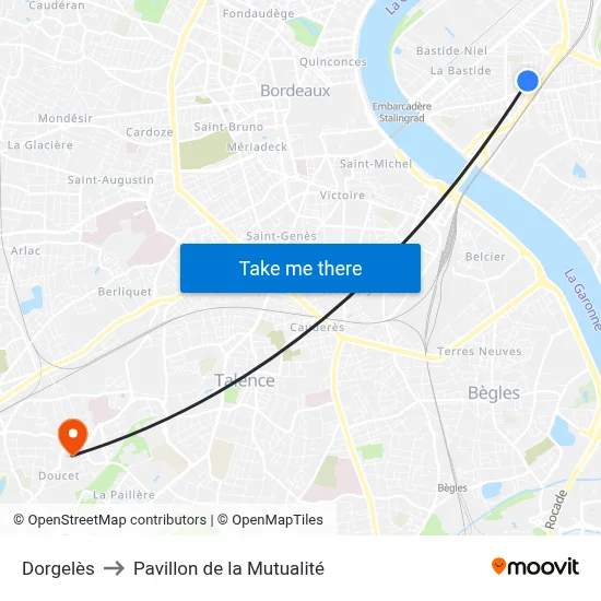 Dorgelès to Pavillon de la Mutualité map