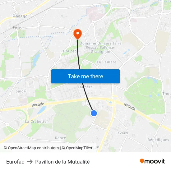Eurofac to Pavillon de la Mutualité map