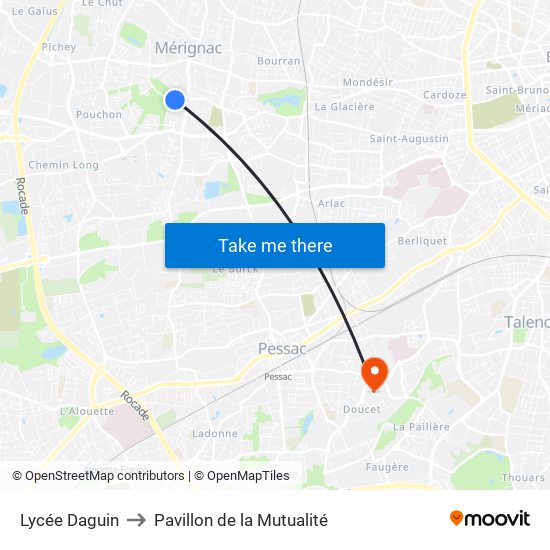 Lycée Daguin to Pavillon de la Mutualité map