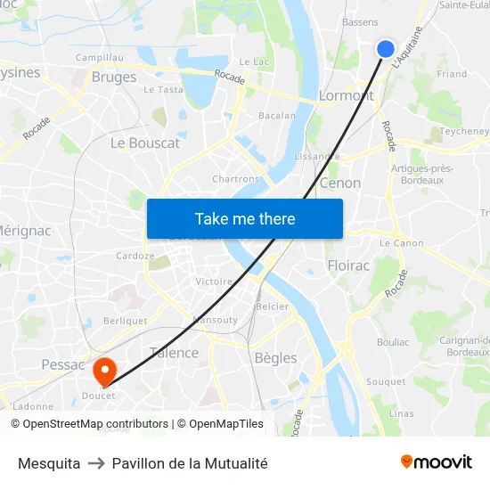 Mesquita to Pavillon de la Mutualité map
