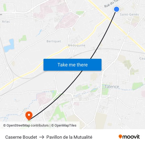 Caserne Boudet to Pavillon de la Mutualité map