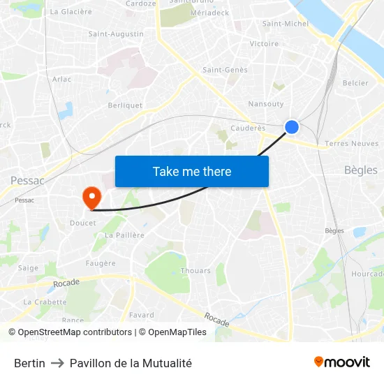 Bertin to Pavillon de la Mutualité map