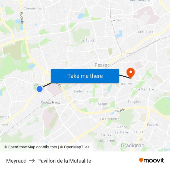 Meyraud to Pavillon de la Mutualité map