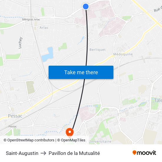 Saint-Augustin to Pavillon de la Mutualité map