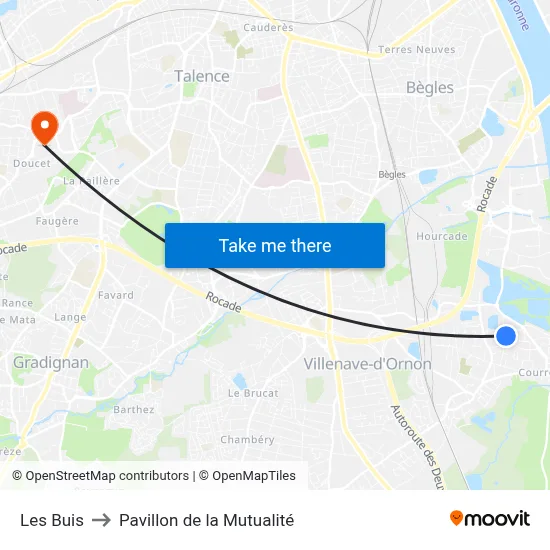 Les Buis to Pavillon de la Mutualité map