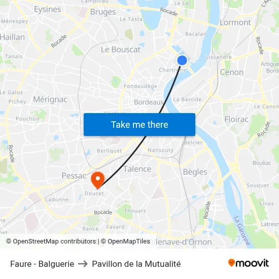 Faure - Balguerie to Pavillon de la Mutualité map
