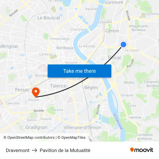 Dravemont to Pavillon de la Mutualité map