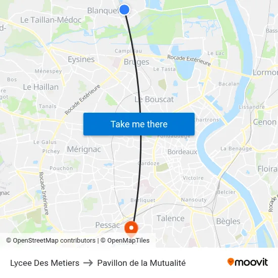 Lycee Des Metiers to Pavillon de la Mutualité map