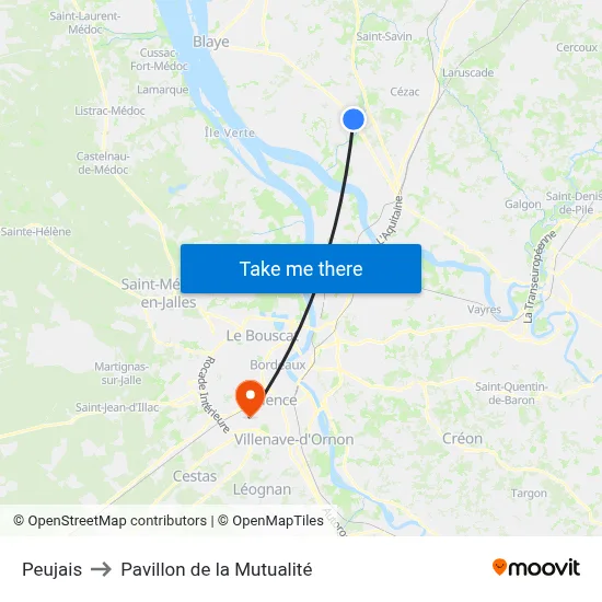 Peujais to Pavillon de la Mutualité map
