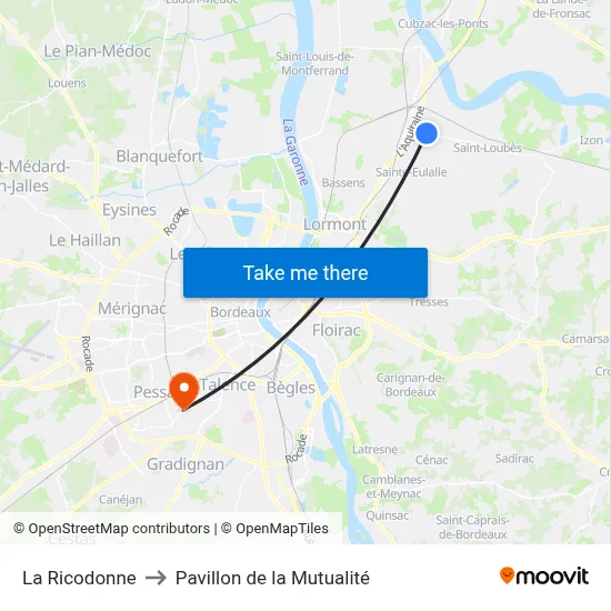 La Ricodonne to Pavillon de la Mutualité map
