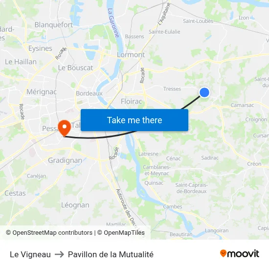 Le Vigneau to Pavillon de la Mutualité map