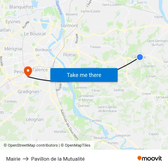 Mairie to Pavillon de la Mutualité map