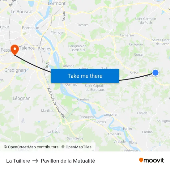 La Tuiliere to Pavillon de la Mutualité map