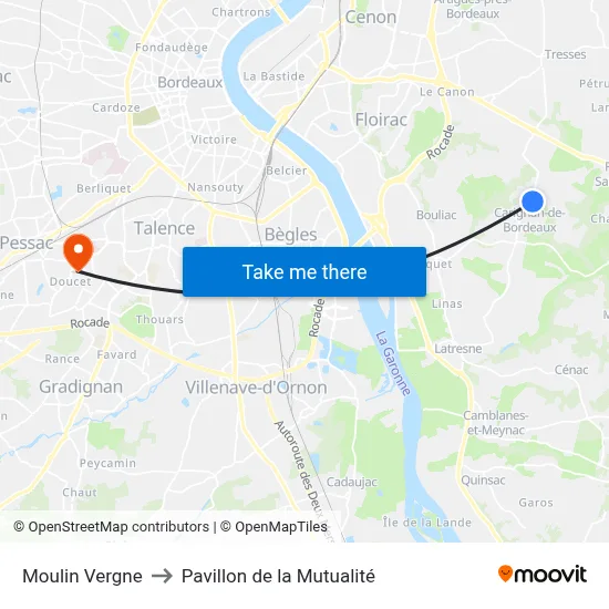 Moulin Vergne to Pavillon de la Mutualité map