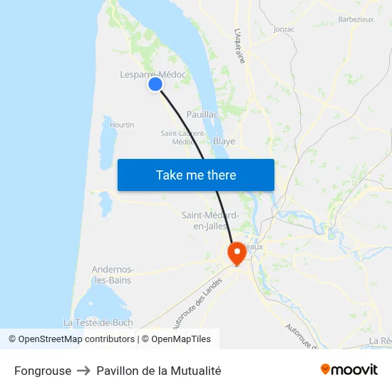 Fongrouse to Pavillon de la Mutualité map