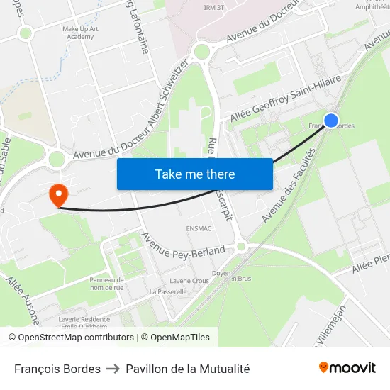 François Bordes to Pavillon de la Mutualité map