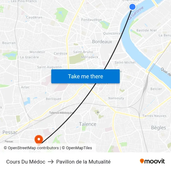 Cours Du Médoc to Pavillon de la Mutualité map