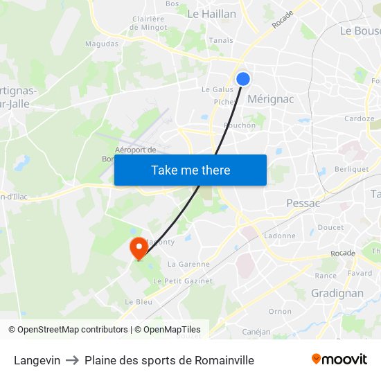 Langevin to Plaine des sports de Romainville map