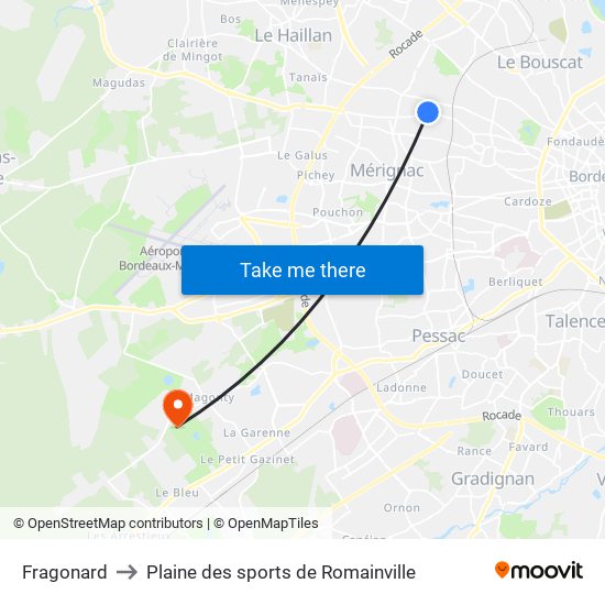 Fragonard to Plaine des sports de Romainville map