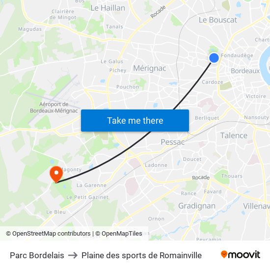 Parc Bordelais to Plaine des sports de Romainville map