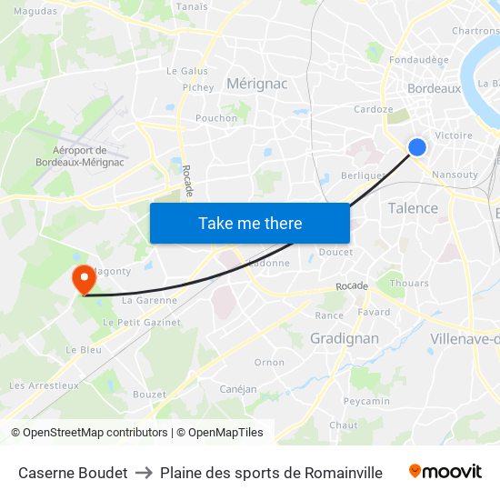 Caserne Boudet to Plaine des sports de Romainville map
