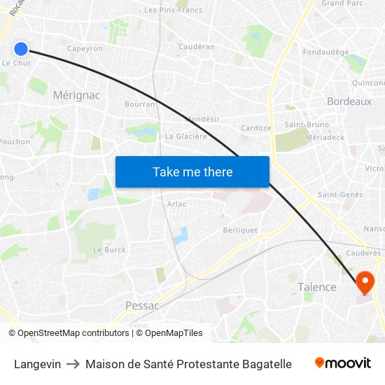 Langevin to Maison de Santé Protestante Bagatelle map
