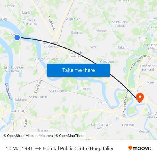 10 Mai 1981 to Hopital Public Centre Hospitalier map