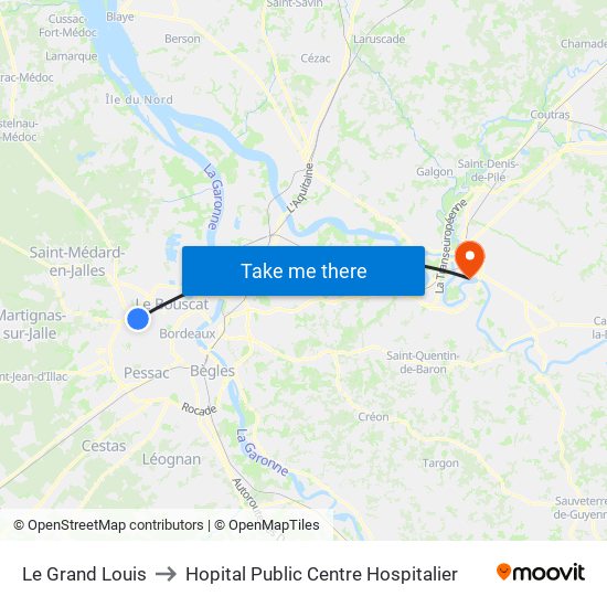 Le Grand Louis to Hopital Public Centre Hospitalier map