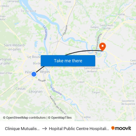 Clinique Mutualiste to Hopital Public Centre Hospitalier map