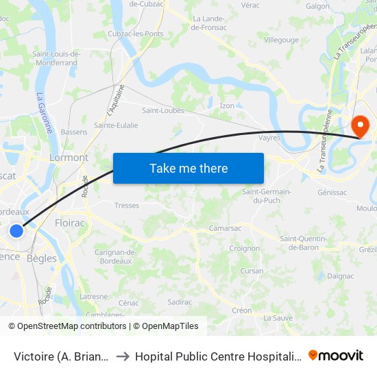 Victoire (A. Briand) to Hopital Public Centre Hospitalier map