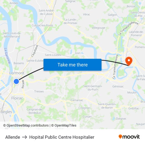 Allende to Hopital Public Centre Hospitalier map