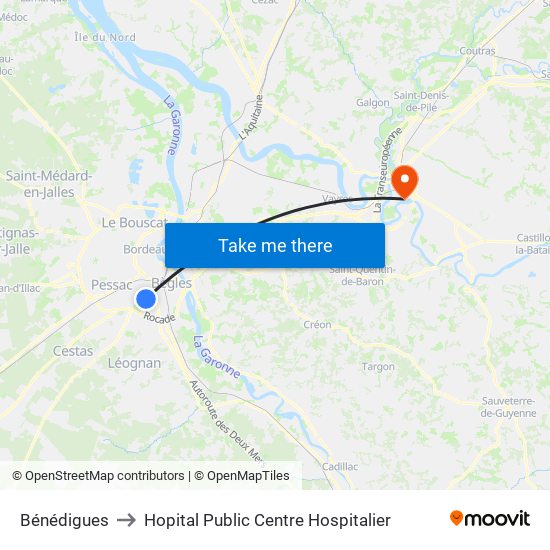 Bénédigues to Hopital Public Centre Hospitalier map