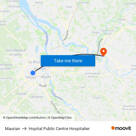 Maurian to Hopital Public Centre Hospitalier map