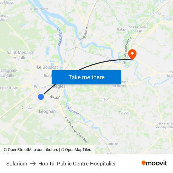 Solarium to Hopital Public Centre Hospitalier map