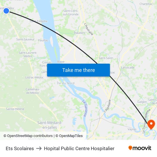 Ets Scolaires to Hopital Public Centre Hospitalier map