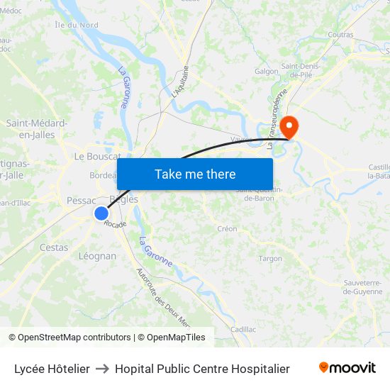 Lycée Hôtelier to Hopital Public Centre Hospitalier map