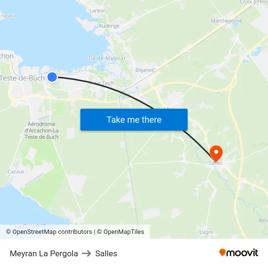 Meyran La Pergola to Salles map