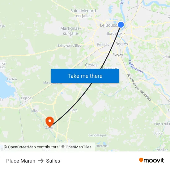 Place Maran to Salles map