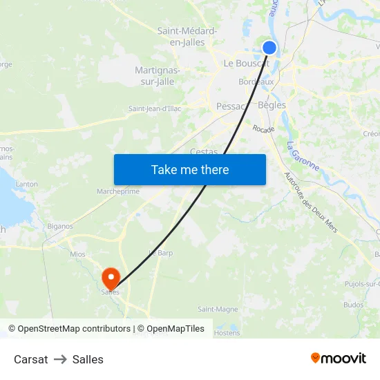 Carsat to Salles map