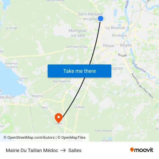 Mairie Du Taillan Médoc to Salles map