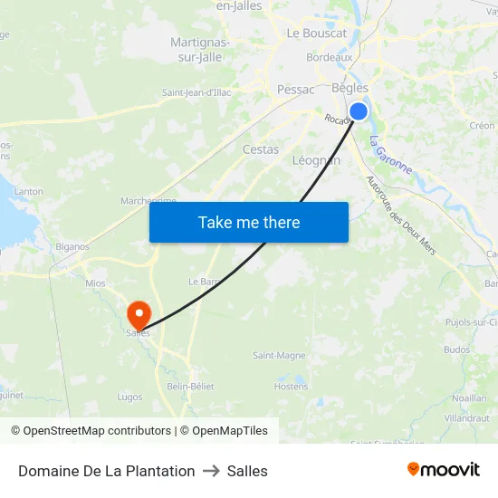 Domaine De La Plantation to Salles map